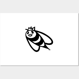 Queen Bee Graphic Design Black Outline Posters and Art